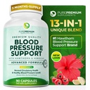 PurePremium krvni tlak dopolnila z Hawthorn Berry, Hibiscus, Česen & Vitamin B12- Dušikov oksid dopolnilo za normalno zdravje srca, kroženje zdravje in podpora krvni tlak - 90ct
