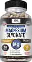 Kaya Naturals Magnezij Glycinate 183mg na kapice, kelirana za največjo absorpcijo, Non-GMO, NO Gluten Dairy & Soy, podpira zdravje mišic in srca 30