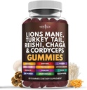 NOVA STAROST Lion's Mane dodatek Gumies - goba dodatek z Reishi, Cordyceps - 60 Count