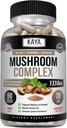 Kaya Naturals Premium goba kompleks močen - gobe kompleksne kapsule 1330mg na strežbo - Aids Duševna čistost podpira imunski sistem, Wellness & Vitality - 60 Count