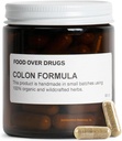 Food Over Drolls Colon Formula – Napredno čiščenje Colon Zeliščna mešanica z Cascara Sagrada, Psyllium Husk, Dandelion Root, Ginger, in Marshmallow – Rastlinsko- Based Prebavna podpora dodatek [60 ct]