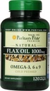 Puritan's Pride Premium Natural Flax Oil 1000 mg Omega-3, 6 & 9 Hladno, 120 Softgels