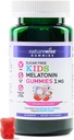 NatureWise Kids Melatonin 1 mg brez sladkorja Gumiji za otroke starosti 4 & Up - Nenavadno oblikovanje spanca - Jagode arome - Vegan, No Gluten, Non-GMO - 60 Count[2-Mesec dobave]