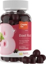 Zahler Beet Root Gummies with Cherry Fruit Extract - 500mg Beet Gummies for Adults - Dark Cherry Flavor - podpira pretok krvi in dušikovega oksida - Vegetarian Kosher Non GSOG Beetroot Gummies - 60 Count