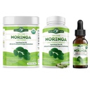PURA VIDA MORINGA Prašek 8 kapsul (120 kapsul) in izvlečkov listov Moringa (2fl oz)