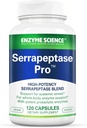 Enzyme Science Serrapeptase Pro, 120 kapsul – dodatek seratiopeptidaze za sinus, imuno-kardiovaskularno podporo