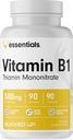 Zmečkan vitamin B1 500 mg Kapsule, esencialne (90 servingov)