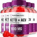 (5 Pack) NutriZen Keto ACV Gummies - Napredna Formula Nutri Zen Keto Plus ACV Gummies Apple Cider Vinegar Keto Nutrizen ACV Gummies Dietni dodatek Ocene Moški Ženske (300 Gummies)