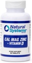 Kalcij Magnezij cink Vitamin D Dodatek 60 Tablete po naravnih sistemih - Kalcij Magnezij cink in VIT D Dodatki za močan imunski sistem - Magnezij dodatek za imunski sistem
