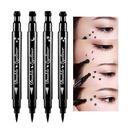 BINGBRUSH dvostranski tekoči žig Eyeliner Pen, obrazne znamke ličila Izjemno črno vodoodporni Slim Gel Felt Nasvet High Black Pigment Liquid Eyeliner & pečat (črna)