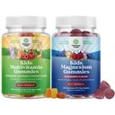 Sveženj otrok Multivitaminski Gumiji za imuniteto Podpora z vitamini A C D3 E B in cink in otroci Magnezij Gumies - Calm Relaxing Mag Citrat z malina Okus za živcev in srca