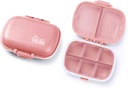 Holii 2PS 8 Kompartmaji Potovalne tablete Organizator, Žepna farmacija za zaporno dnevno tablete Škatla Portable Medicine Organizator Vitamin Imetnik kontejner (Svetlo roza)