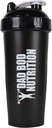 Dad Bod Nutrition Funny Protein Shaker steklenica 28 Ounce Water Cup (Črna Lid)