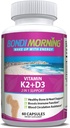 Vitamin K2 + D3 dodatek za zdravje kosti in srca - visoka jakost 5000 i.e. vitamin D3 & 100mg vitamin K2 (MK7) Kapsule za optimalno absorpcijo kalcija - 60 veganskih kapsul