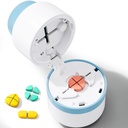 Tablete Cutter - tablete razdelilnik z nerjavečega jekla rezilo za rezanje majhne tablete ali velike tablete v enem četrtem, tablete Cutter 1/4, Primeren za rezanje vitaminov, tablete (1-4 modra)