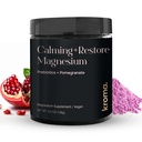 Kroma Umirjanje + Obnova Magnezij v prahu – Magnezijev citrat z L-teanin za sprostitev, Spanje cikel in Prebavna podpora – Muscle Recovery Supplement – Granatna aroma – 4,4 oz, 30 Servisi