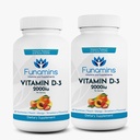 Vitamin D3 Gummies, 2-Pack, 60 Število vsak, 2000iu na služijo, Podpira imunski sistem in zdravje kosti; za otroke & odrasli; Breskve, Mango, Jagodne arome