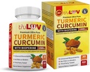 Kurkumin z Bioperine Ginger dodatek 1500mg 60 Kapsule– Naravni prehranski dodatek za zdravje ne-GMO 