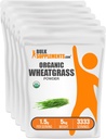 BulkSupplements.com Organic Wheatgrass Powder - Organic Super Greens Powder, Superfoods Supplement - Vegan & Gluten Free, 1,5g na Serving, 1kg (2,2 lbs) (Pack of 5)