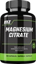 Magnezijev citrat 120mg + vitamin B6 (P-5-P) 3mg, 120 Veganskih kapsul, 4 Meseci zaloga, organska oblika magnezija - podpora kosti moč in živčevje - z MZ