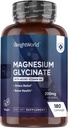 TeathWorld Magnezij Glycinate Kapsule 200 mg - 180 Kapsule (3 meseci) z vitaminom B6 - Biološka uporabnost Magnezij Glycinate dopolnila - tretje-stranke Tested, Vegan, Ne-GMO, & Alergen-free