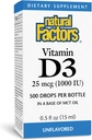 Naravni dejavniki Vitamin D3 1000iu Tekoči 0,5 OZ (Multi-Pack)