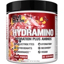 Evalution Nutrition HYDRAMINO Popolni Hydration Multiplier, Vseh 6 Elektroliti, Vitamin C & B, Fluid za povečanje aminokislin, Kokosova voda, vzdržljivost, Recovery, Antioksidanti, 30 Serve, Sadni Punch