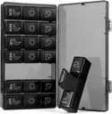 Tedenske tablete Organizator 7 dan 3 krat, Prenosne tablete Organizator, BPA brez tablete primera, Travel Daily Pill Box Opomnik, Zdravila Organizator za vitamine, Dodatki (črna1)