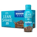 GNC Lean Shake 25 Protein Shake, klinično dokazano upravljanje s težo, nadomestek obroka, 25 g beljakovin z nič dodanim sladkorjem, pripravljen za pitje, piškotki in smetana, pakiranje po 12