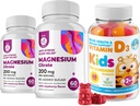 Vitamin D Gumiji za otroke in odrasle 2000 i.e. in magnezij Gumiji - zdrav vitamin D3 Dopolnila 1000IU - Vegetarijanska želatina brez imunske podpore s sladkor brez magnezija mirni žveči za otroke in odrasle
