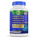 Probiotiki Prebiotiki Postbiotiki Prebavne encime 4 v 1 Formula 60 Število (Pack of 1)