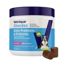 Vetnique Glandex Daily Probiotics za pse s prebiotiki za podporo Gut zdravje z vlaknin in prebavnih encimov, probiotične žvečil ali praškov (60ct Chews, Bacon Chews)