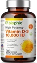 biophix vitamin D-3 10000 i.e. 380 softgels - visoka stopnja tveganja pri ekstra deviškem oljčnem olju Non-GMO soy-free podpira imuno zdravje močnih kosti