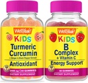 WellYeahe Kurkumin Otroci + B kompleksni otroci, Gummies Bundle - odličen okus, vitaminski dodatek, Gluten brezplačno, GSO brezplačno, žvečljivi gumi