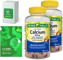 Kalcij Plus Vitamin D, Adult Gummies, 500mg, 1000 i.e., Razvrščene arome, 100 Ct (2 paket) paket z ekskluzivnimi vitamini in minerali - A do Z - Boljše svetlobe in pomladi vodnik (3 Izdelki)