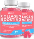 Kolagen povečanje Gumies, Vegan Collagen Gumies za ženske z L-Lysine, Amla, Biotin, Vitamin C, A, E, Kolagen Booster Gumies Dopolnilo za lase kože Nails