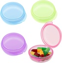 4 Pcs Mini tablete Organizator majhne tablete Box luštna Portable Pill Case za žepno Purse Travel Storage Containes Uhelj Case Dispenser Vitamin imetnik(Blue+Pink+Purple+Green)