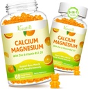 Kalcijev magnezijev cink Gumiji z vitaminoma D3 in K2, visoka absorpcija Magnezijev glicinat Kalij za imunski in mirni razpoloženj, veganska pomarančna aroma 120 Gumijev