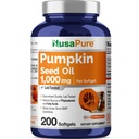 NusaPure bučno olje 1000mg 200 kapsul softgel (ne-GMO, brez soje) naravno pojavljanje fitosterolov