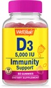 NowYeah Vitamin D3 5000 i.e. (125 μg) Ekstra Strenght Gummies - za zdravje kosti, imunski ojačevalec, podporo kosti in zob -Non GSO, Gluten Free, Nut Free, Vegetarian - Strawberry Flavor -60 Gummies