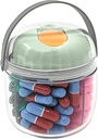 Mini tablete Dispenser Organizator steklenica, Dnevna potovanja Medication Box z varno zaprtje (Mini - zelena)