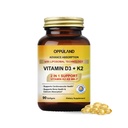 Vitamin D3 + K2 5000 i.e. - liposomska tehnologija za izboljšano absorpcijo - MK-7 Vitamin K2 100mcg - podpira presnovo kosti in kalcija - D3K2 doplačilo za moške in ženske - 90 kapsul