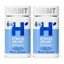 Habit Stres Relief dodatek 2 Pakiranje (120 Kapsule) - Nov videz, Podpira Relaxation & Mood Balance, Vitamin B, Adaptogeni, Lemon Balm, Umirjanje, Vegan, Ne-GMO