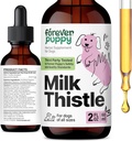 Supplement za kužkasto mleko za pse - Jetrna podpora za pse z mlekom Thistle Extract - Silymarin dopolnila in vitamini za majhne velike srednje pasme - Pasja jetra Detox kapljice - 2 oz