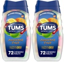 TUMS antacid žvečljive tablete za lajšanje zgage, ultra moč, razvrščeno sadje, 72 tablet (paket po 2)