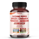 Cayenne Pepper Ingver Berberine - Podpora Gut Heath - Made in ZDA