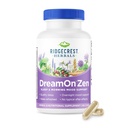 Ridgecrest Herbals DreamOn Zen, Sleep Support Supplement, Melatonin Free, Magnezij, 5-HTP, Sivka, Kamilica, Valerian, Lemon Balm za odrasle in otroke 12+ (60 kap, 30 serv)