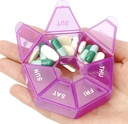 Organizator tablete, tablete Box, majhen primer tablete, zdravila tablete Organizator 1 krat na dan, teden tablete Organizator, tablete Vsebnik, Tablete Imetnik, Dnevne tablete Organizator tablete Organizator potovanja 7 dan (Purple)