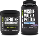 NutraBio Kreatin Monohidrat, nearomaden, (150 g) in Muscle Matrix Protein Powder, (Confetti Cake) dodatek paket – mišična energija, največja rast, regeneracija, in moč