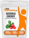 BulkSupplements.com Acerola Cherry Extract Powder - Naravni vitamin C dodatek, Acerola Cherry Powder - Vegan & Gluten Free, 500mg na serviranje, 500g (1,1 lbs) (Pack of 1)